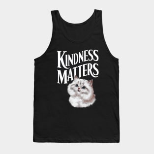 Kindness Matters Cute Cat Tank Top